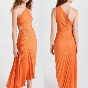 House of Harlow 1960 Vibrant Orange One-Shoulder Dress